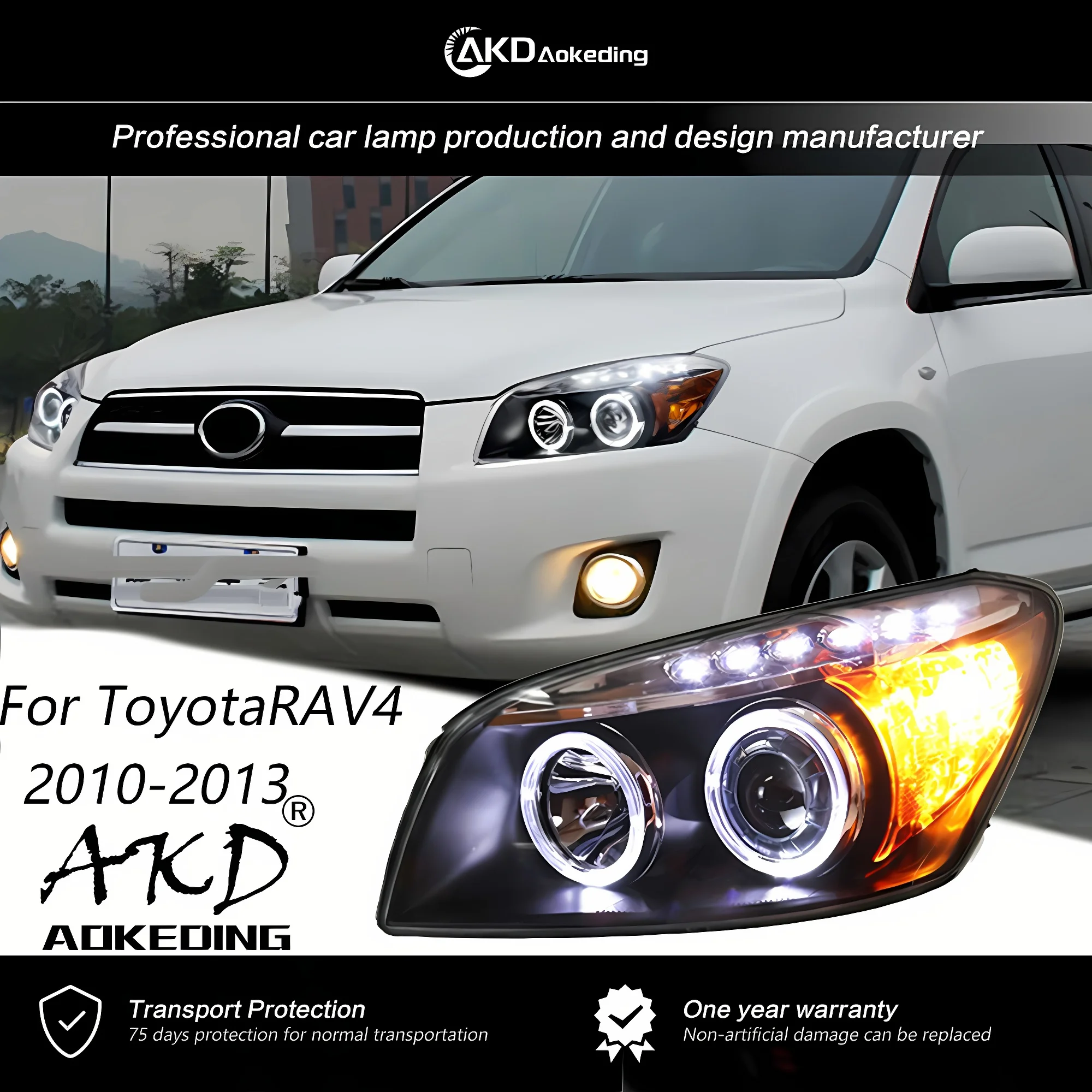 

AKD Head Lamp for Toyota RAV4 Headlights 2010-2013 Rav4 LED Headlight LED Signal DRL Hid Bi Xenon Upgarde Auto Accessories 2PCS