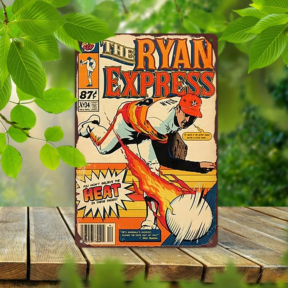 Embroidery Water - Vintage Ryan Baseball Metal Sign -