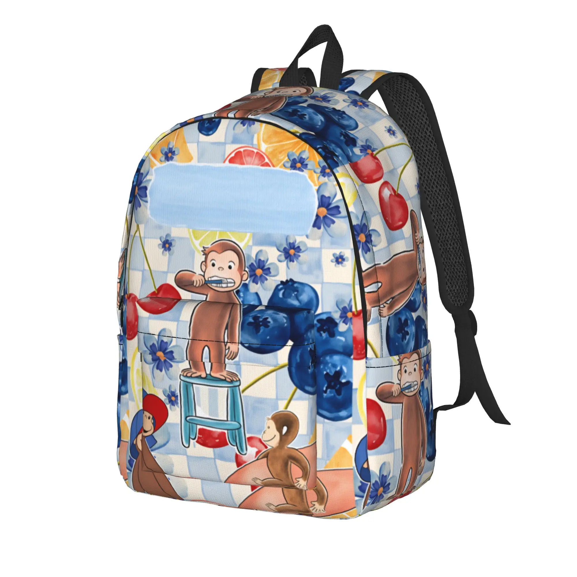 Curious George Collage (2) Backpack  Workout Backpacks Student Unisex Fun School Bags Design Pattern Rucksack