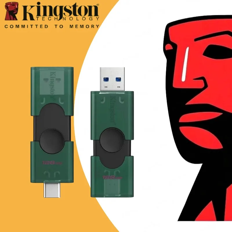 

Kingston USB 3.2 Dual Type-C USB-A Flash Drive 128GB 256GB OTG Pendrive Memory Stick for iPhone 15 16 Original DTDEG2 U Disk