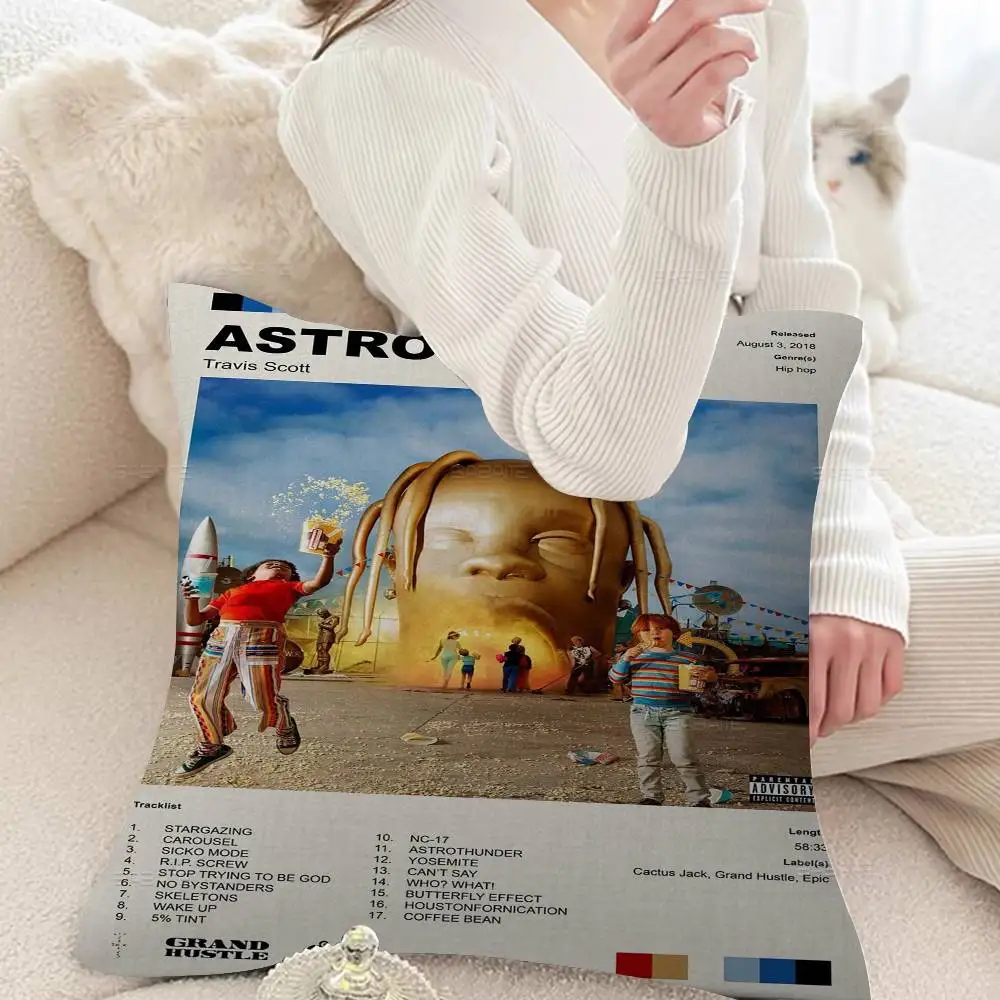 الهيب هوب المغني مغني الراب T-ترافيس سكوت وسادة هدية مكتب المنزل الديكور غرفة نوم أريكة غطاء وسادة السيارة 45x45 #5