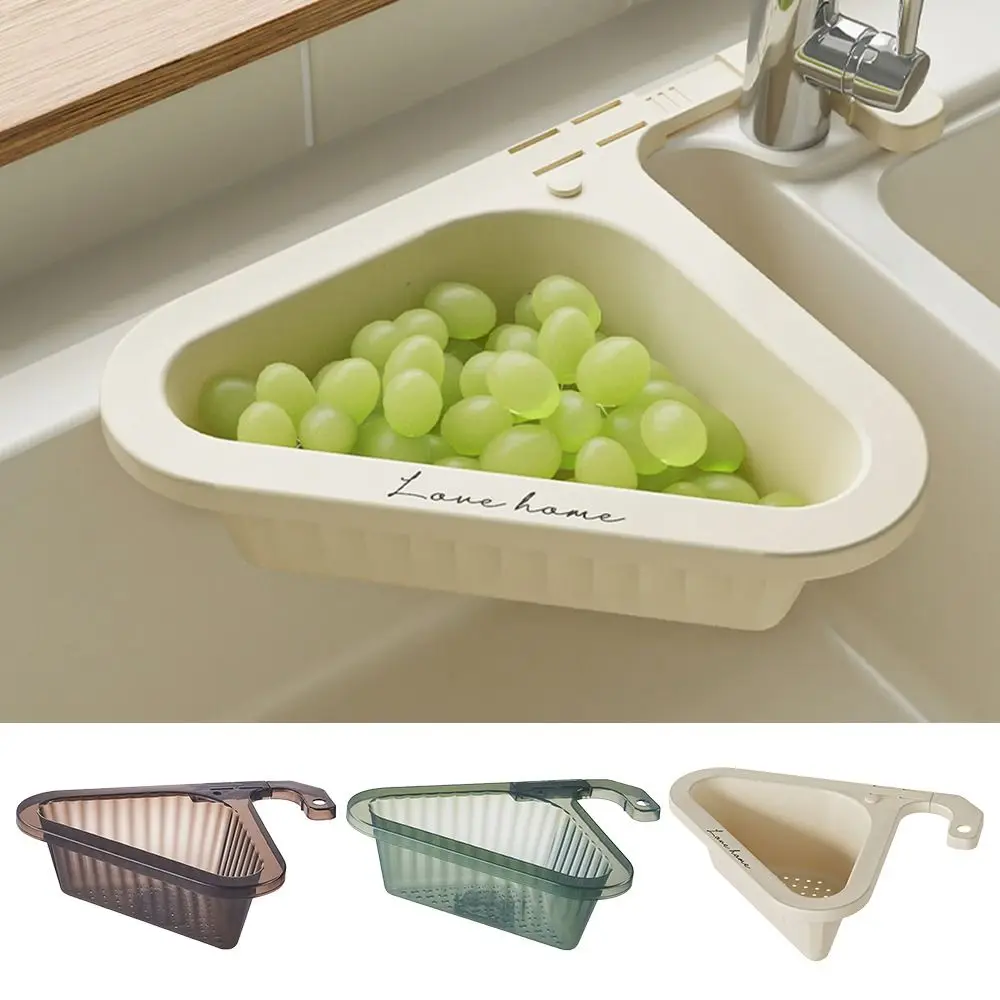 

Gifts Triangle Kitchen Drain Basket Punch-free Portable Vegetable Basin Kitchen Accessories Sink Retractable Rack