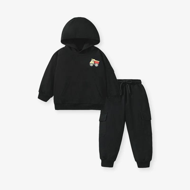 Boys Sweatshirts +Pants Kids Suits 2PCS/Set Cotton 2024 Black Spring Autumn Cotton Tracksuit Sport Christmas Gift Children Cloth