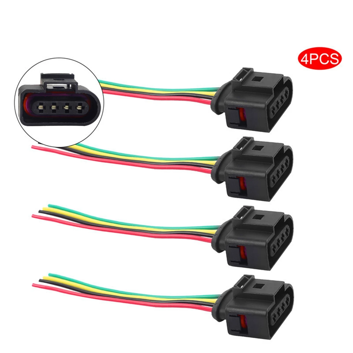 4Set Ignition Coil Connector Harness Wiring Plug for Audi A3 A4 A5 A6 TT VW Passat Jetta 1J0973724 2011340 1J0998724