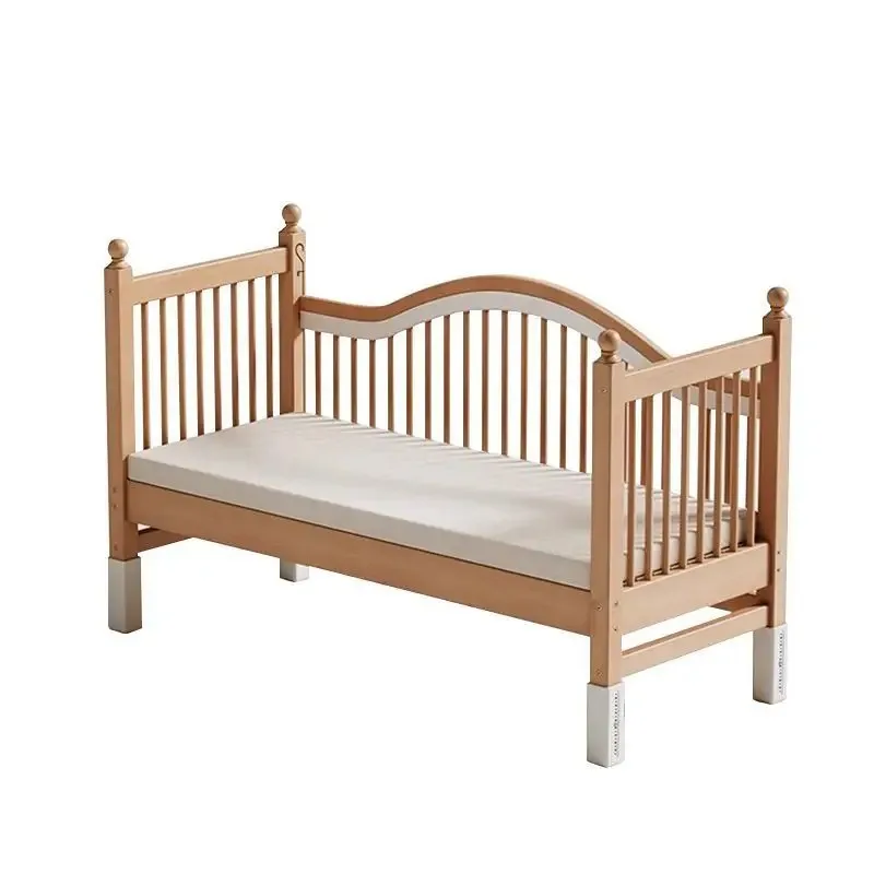 

Children's splicing bed Wide bedside Baby small Beech crib Splicing bed