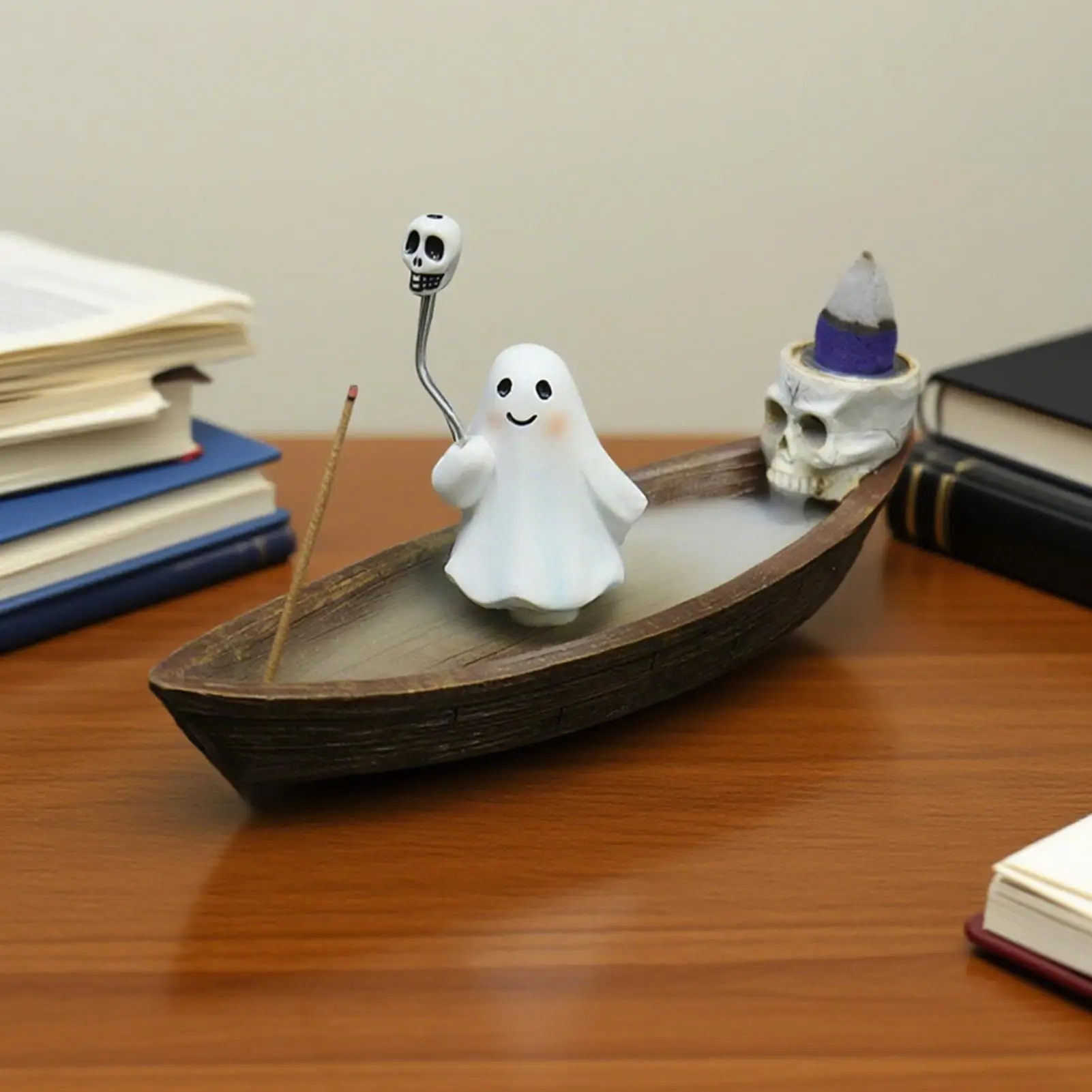 

Incense Holder Ghost Incense Cone Holder Gothic Censer Ornaments Zen Meditation Decor for Bedroom Living Room Hotel Apartment