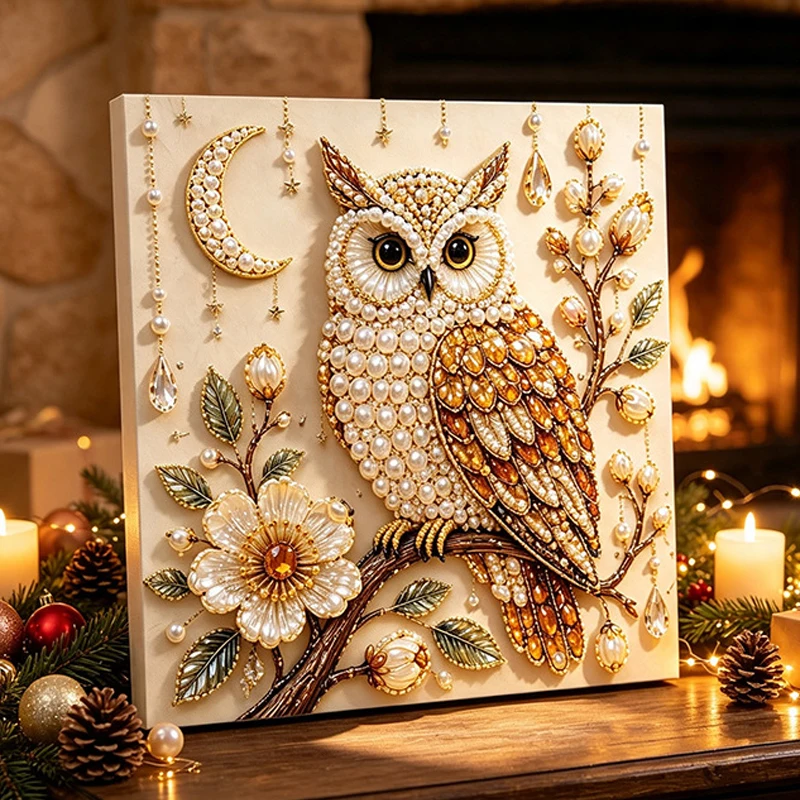 Resin Craft For Beginners - Owl Diamond Pearl Art DIY Painting