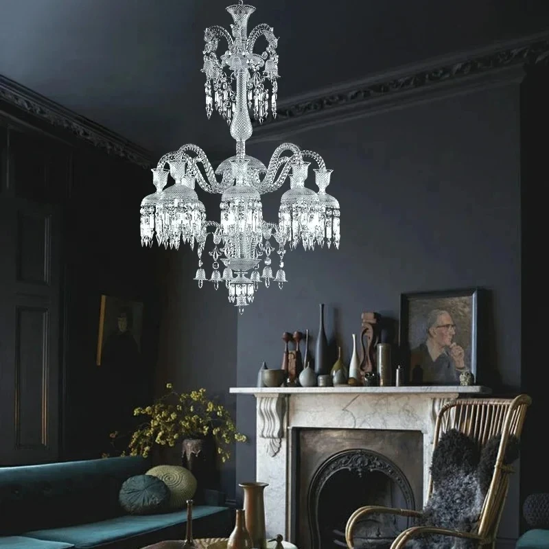 12 Head Gold Crystal Chandelier Lighting Hall Hotel Modern Chandelier Interior Home Decor Lustre Luxury Chandelier Lighting