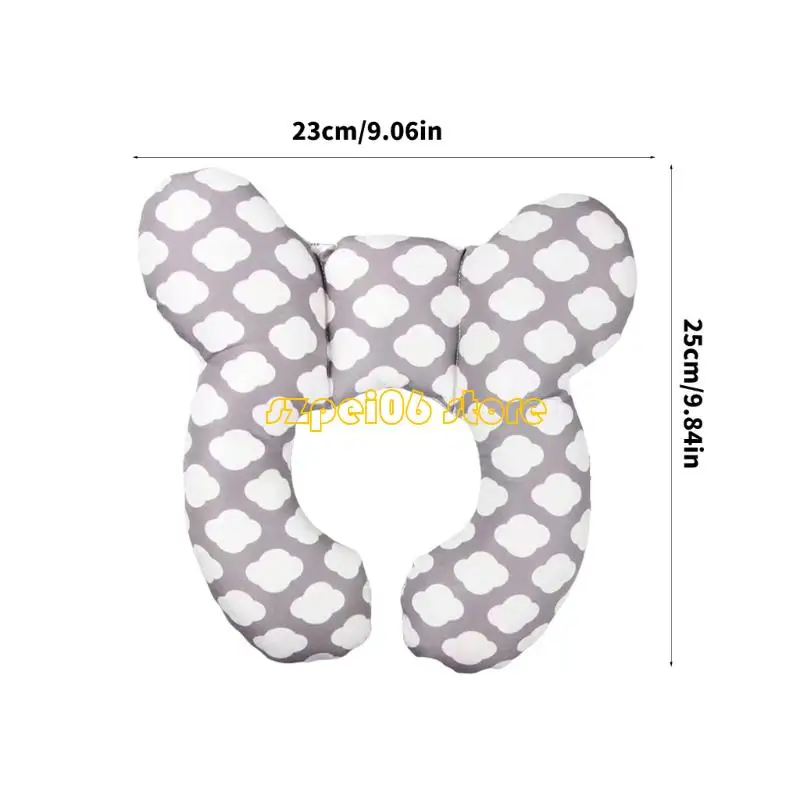 45BF تنفس U على شكل وسادة مسند للرقبة للرضع ميزة غطاء قابل للغسل قابل للإزالة لعربات الأطفال مقعد السيارة راحة السفر #6