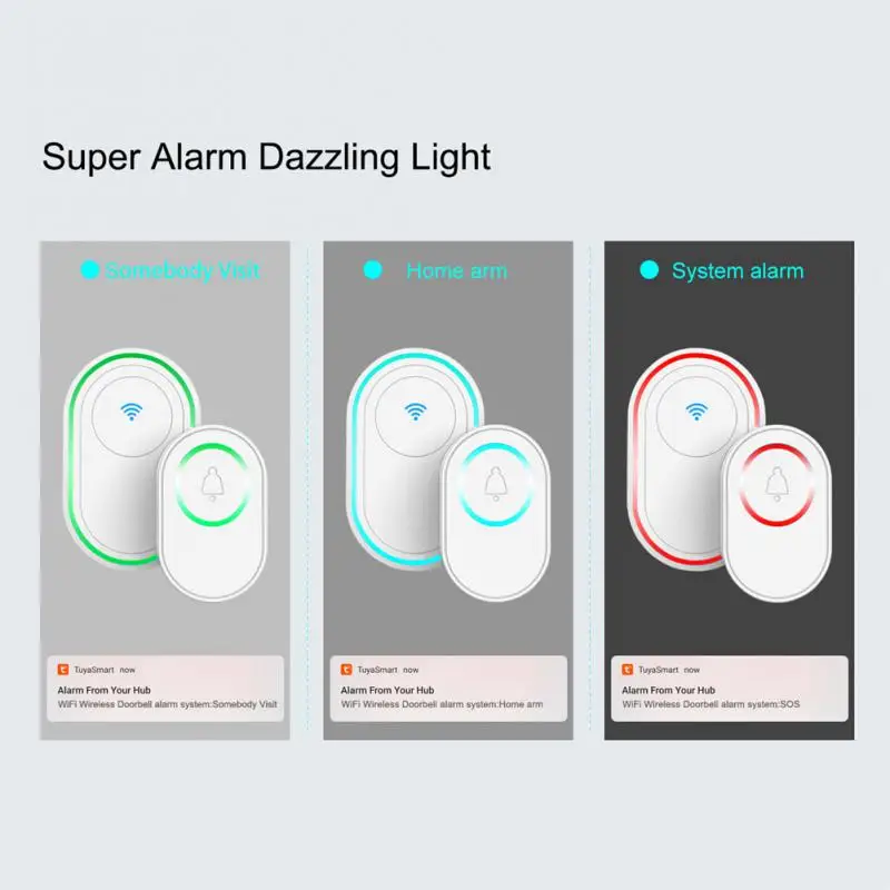 Dingdong-Sonnette de porte télécommandée étanche, Wi-Fi, téléavertisseur de sécurité, prise EU Us, mini sonnette de bienvenue à la maison, nouveau bouton de maison intelligente, tendance