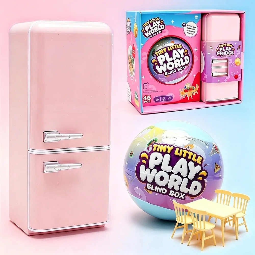 Random Models Mini Fridge Mini Size Creative Design Food Models Multi-color Micro Table Chair Box Set Collectible