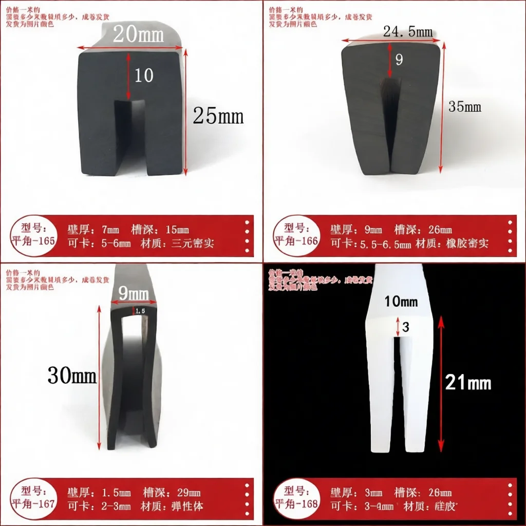 Flexible U Trim Seal Strip Protective Rubber Guard For Sharp Metal Plate Edges Electrical Panel Cabinet Durable Weather Seal