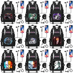 New Anime BLEACH USB Backpack Satchel Youth Student School Book Bags Men's Women's Leisure Travel Bags Rucksack