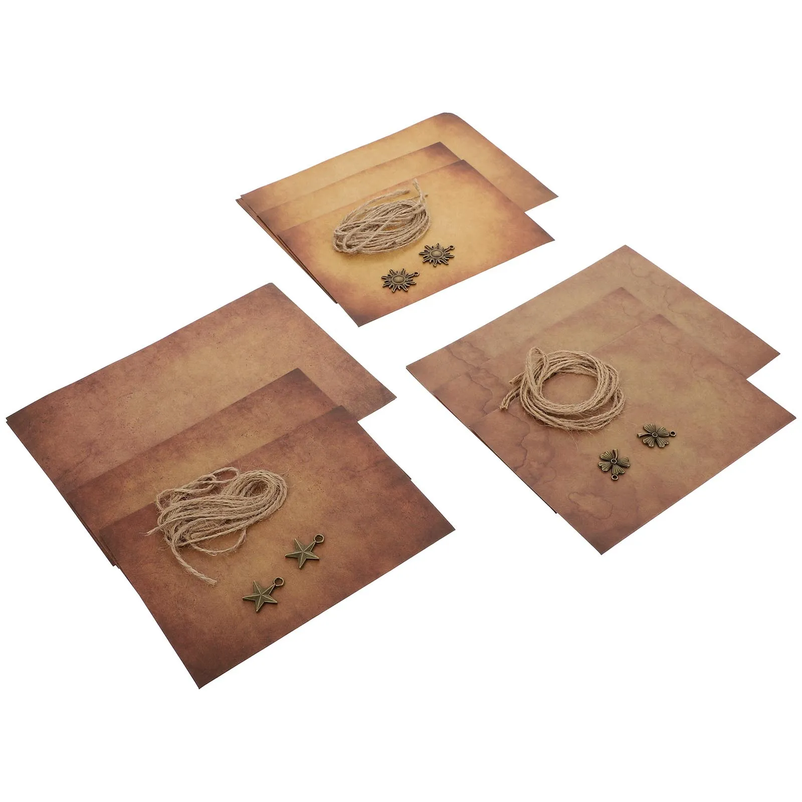 3Sets Retro Writing Paper and Kraft Paper Envelopes Vintage Letter Set for Invitations Thank You Notes Confession Cards Chic