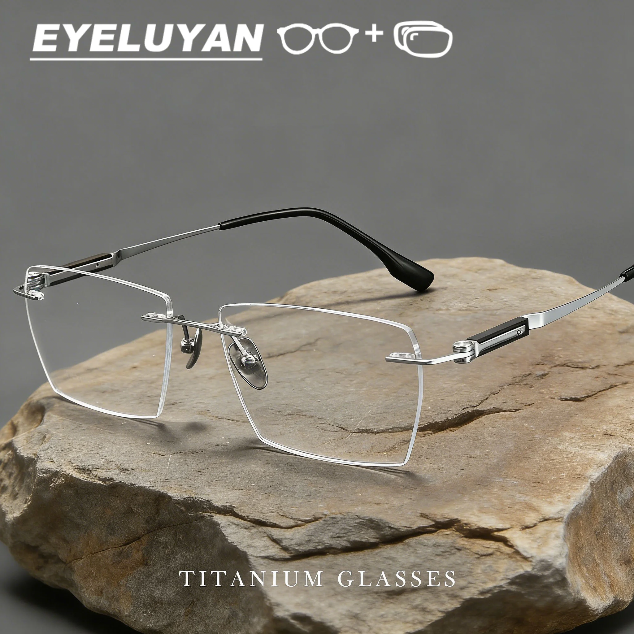 

Очки EYELUYAN без оправы из титана, фотохромные, с защитой от синего света, прогрессивные, оптические, по рецепту