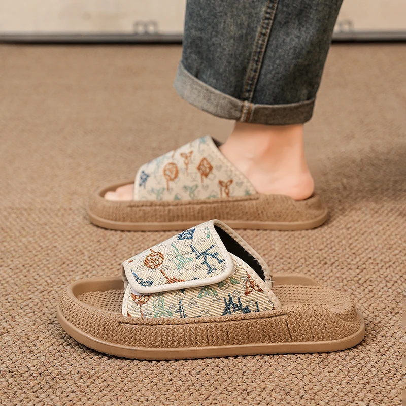 

Unisex Breathable Mesh House Slippers High Elastic Rebound Sole Skin Friendly Anti Slip Bedroom Living Room All Season Shoes