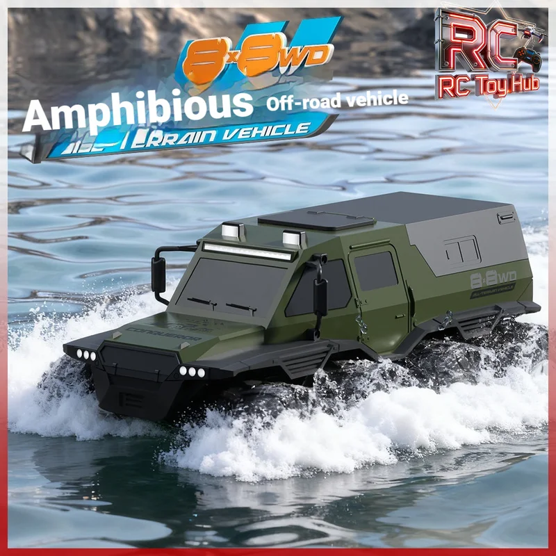 

Внедорожный радиоуправляемый грузовик-амфибия Conqueror 8x8 8WD, электрический, для гонок по грязи и воде, игрушка-подарок для мальчиков и детей