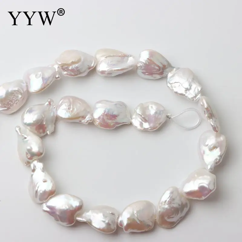 

Cultured Baroque Freshwater Pearl Beads white 17-19mm White Bright Heart Shaped Baroque Natural Pearls DIY Material Accessories