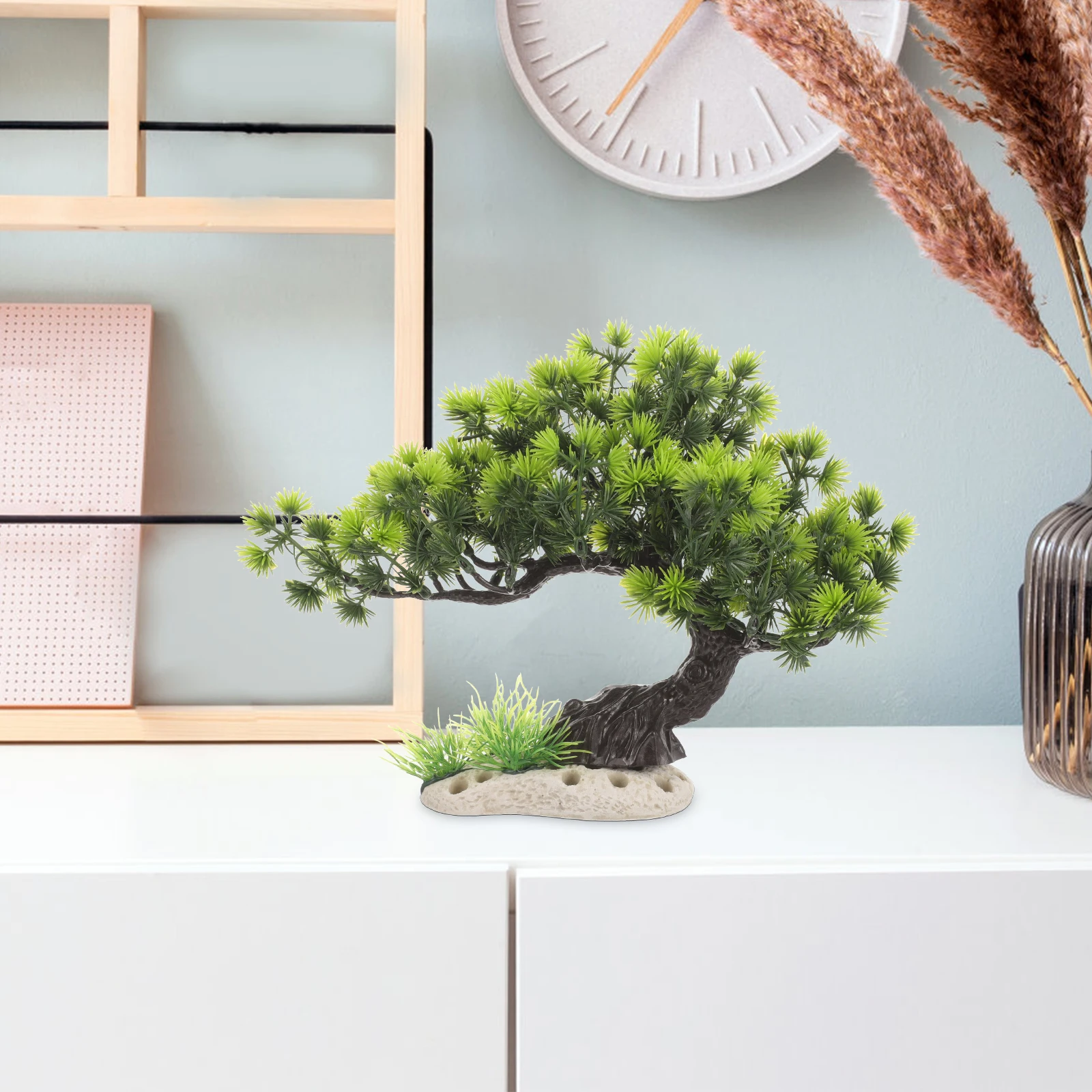 

Lifelike Aquarium Plants Simulation Pine Decors Plastic Artificial Fish Tank Bonsai nament Reptile Cage Terrarium Accessories