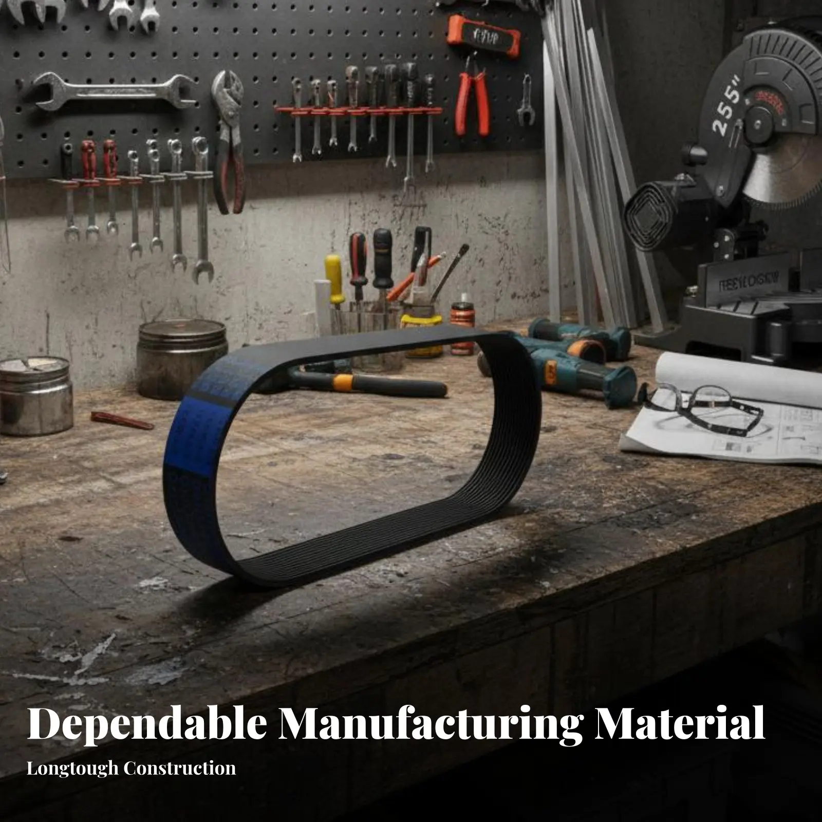 

Ribbed Saw Belt Replacement Part Power Tool Accessory High Tensile Strength bump Absorbing for Repair Technicians