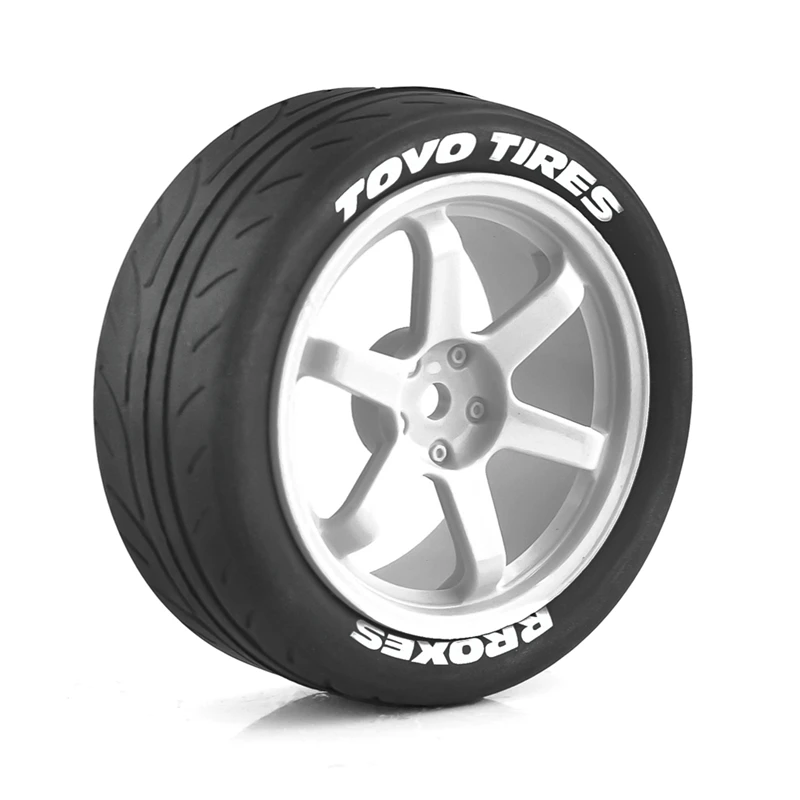 4PCS 68Mm 1/10 RC Racing Car Tires On Road Touring Drift Car Tyre Wheel For TT01 TT02 XV01