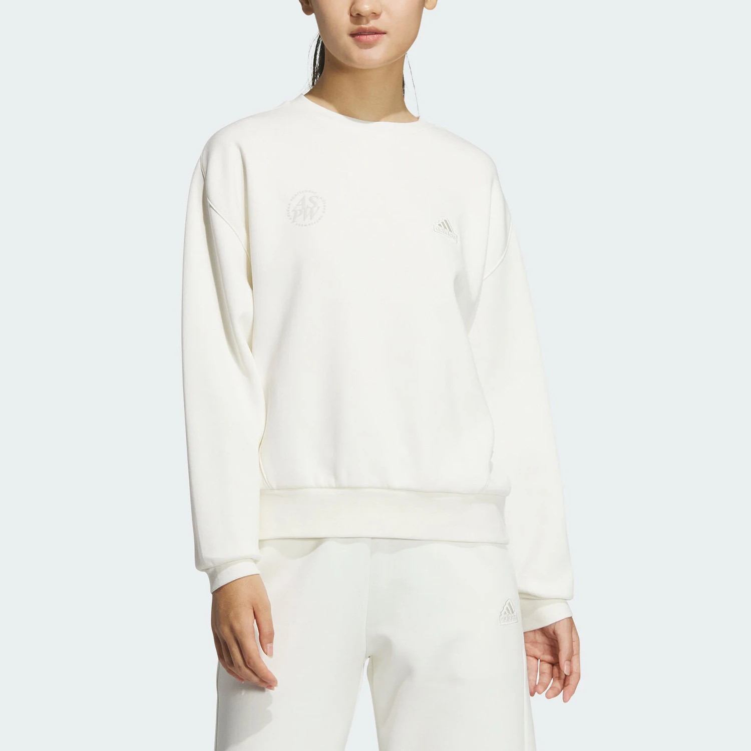 

Adidas genuine 2024 New Women's Simple Round Neck Sport Sweatshirt JJ3577