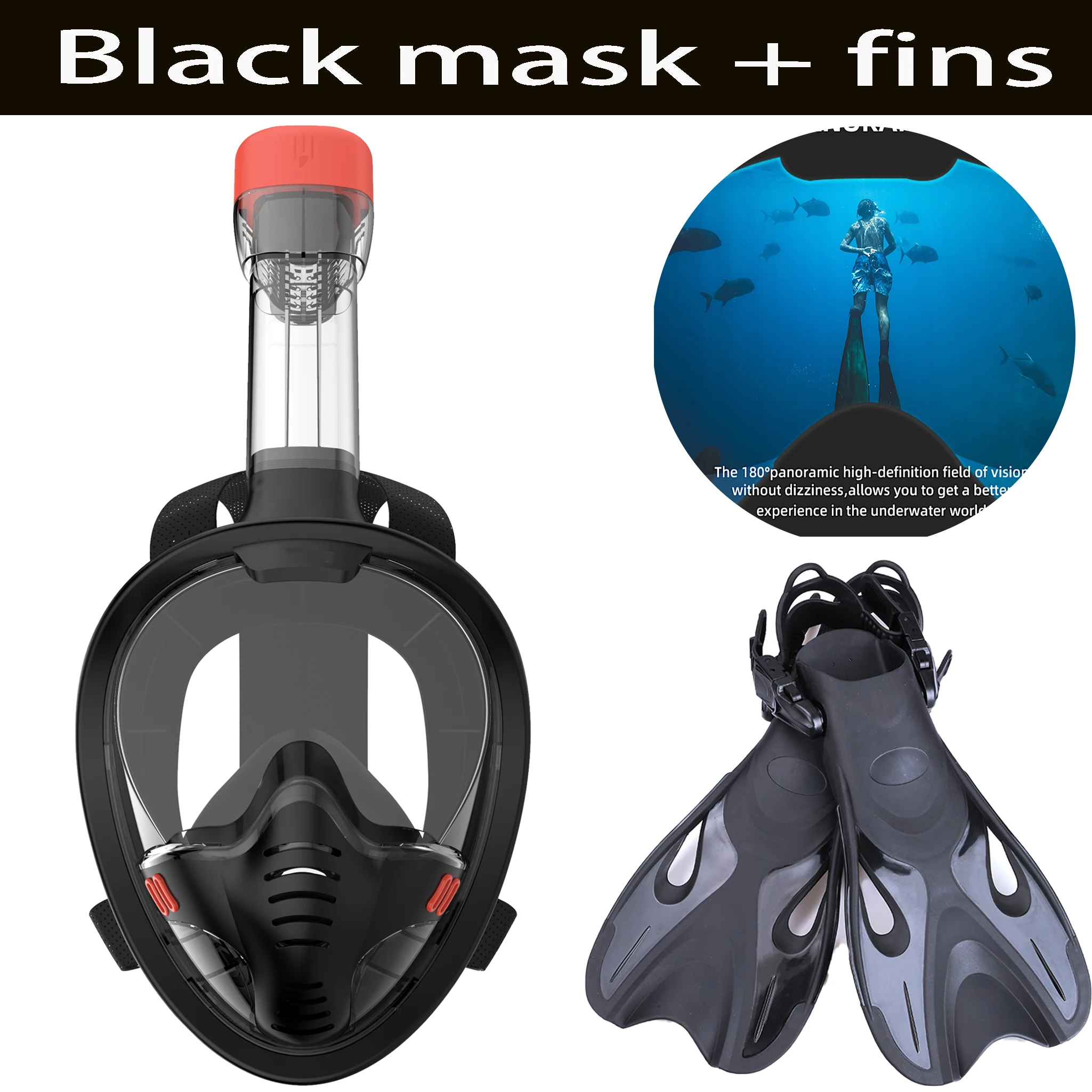 

DEMMET Underwater Diving Full Face Swimming Mask Set Diving Breathing Apparatus Anti-fog Adult Safe Breathing Gear