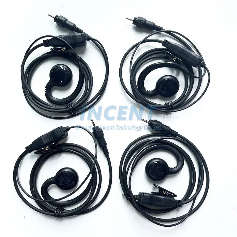 Auricular con micrófono Compatible con Motorola Radios CLP1010, CLP1040, CLP1060, CLP 1010, CLP 1040, CLP 1060 C Shape Earhook, 4 unidades