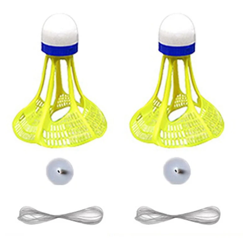 

2PCS Outdoor Windproof Badminton Luminous Badminton Fluorescent Shuttlecocks Nylon LED Badminton Ball Accessories