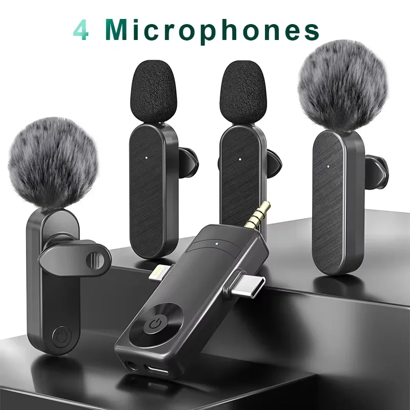 Microphone, a microphone suitable for recording videos on mobile phones, live streaming for online meetings, and can use up to 4