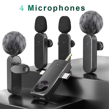 Microphone, un microphone adapté à l'enregistrement de vidéos sur les téléphones mobiles, en direct pour les réunions en ligne et peut utiliser jusqu'à 4