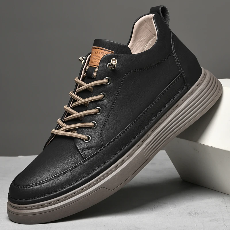 Chaussures rehaussantes en cuir véritable chaussures rehaussantes hauteur augmenter chaussures hommes hauteur augmenter semelle intérieure 6CM hommes baskets chaussures de Sport