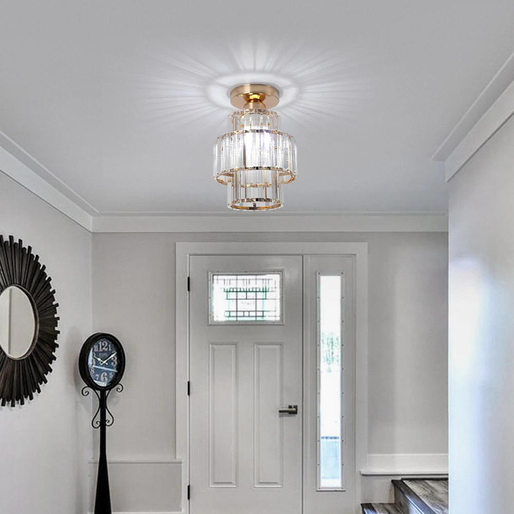 Modern Crystal Ceiling Lamp Led Hanging Lights Home Appliance Dining Room Nordic Loft Chandelier Bedroom Bedside Decora Fixtures