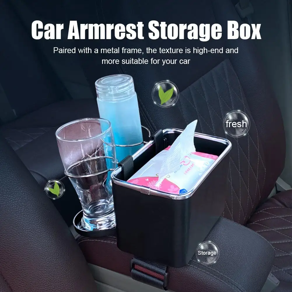 Multi-function Car Storage Box Armrest Organizers Car Interior Stowing Tidying Accessories For Phone Tissue Cup Drink Holde K9Y3