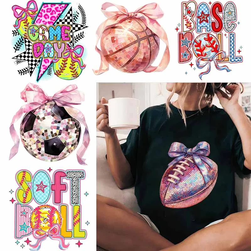 

Softball And Baseball DTF Hot Stickers Heat Transfer On Clothes Hoodie Ironing Patches Men's And Women's Printing