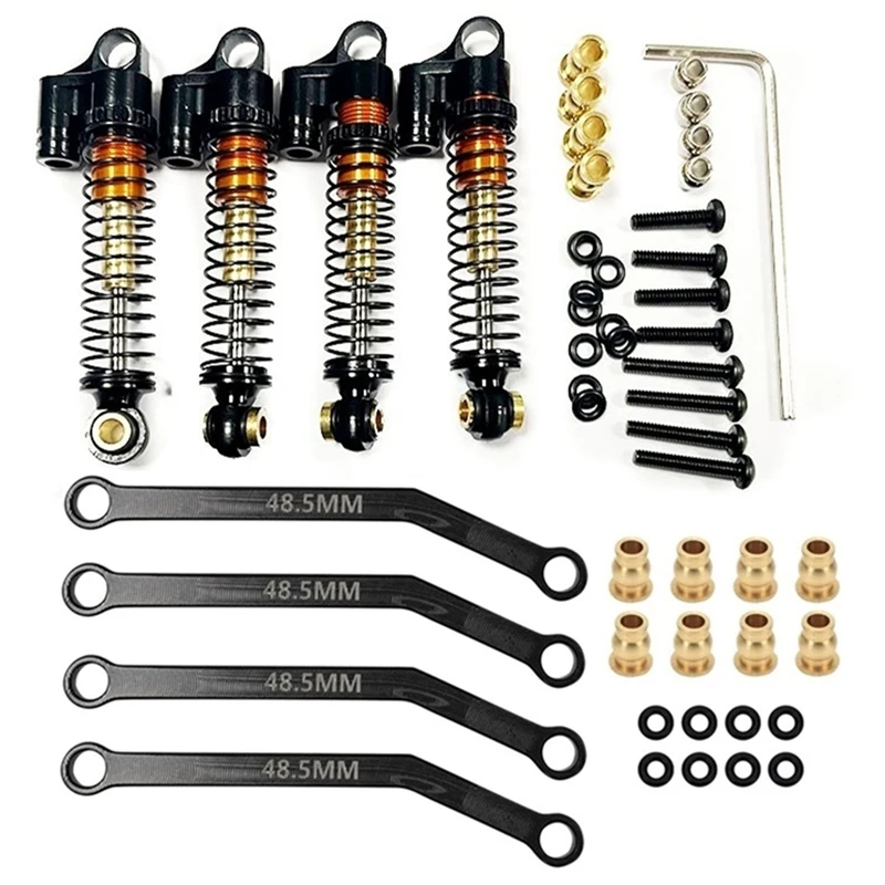 For FMS FCX24 Metal 43Mm Shock Absorbers And Chassis Links Tie Rod 1/24 RC Crawler Car Upgrades Parts Accessories