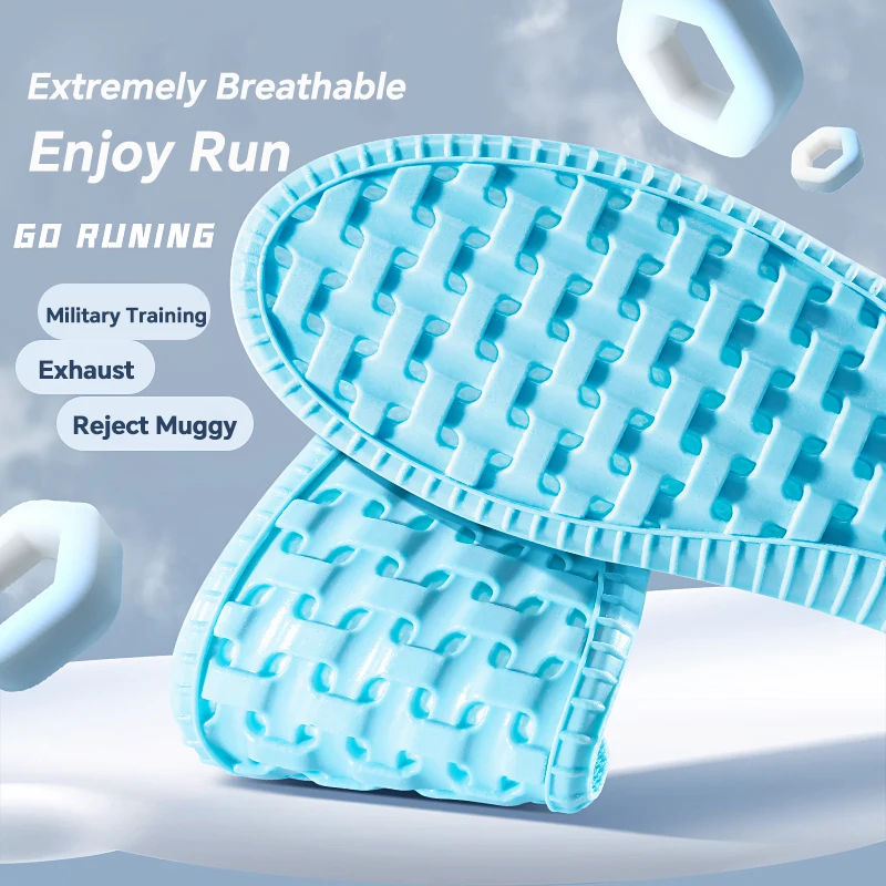 1 คู่พื้นรองเท้ากีฬาซุปเปอร์ซอฟท์ระบายอากาศได้ดีความยืดหยุ่นสูงการดูดซับแรงกระแทกรองเท้าวิ่งแผ่นรองพื้นรองเท้าพื้นรองเท้า