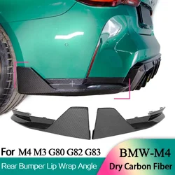 Dry Car Carbon Fiber Wrap Angle Apron For BMW G80 G82 G83 M3 M4 2021+ MP Style Rear Diffuser Lip Splitters