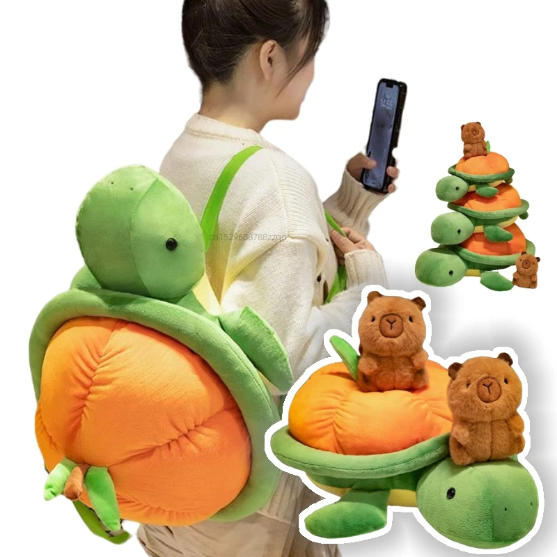 Cartoon 35-55cm Turtle Backpack Doll Super Soft Bag Plush Animals Funny Home Decor Pillows Comfort Toy Fashion Travel Decoration