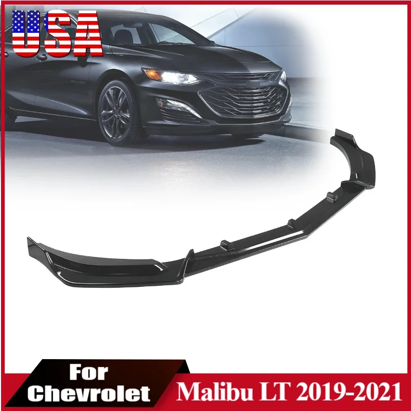 

Передний бампер для Chevrolet Malibu LT 2019 2020 2021, V-образный автомобильный передний бампер, спойлер, сплиттер, губы, комплект кузова, тюнинг