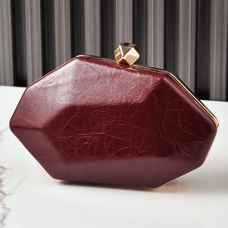 Irregular Polygonal Shape Evening Bag for Women Fashionable Candy Color Special Material Box Bag Small High Quality Purses