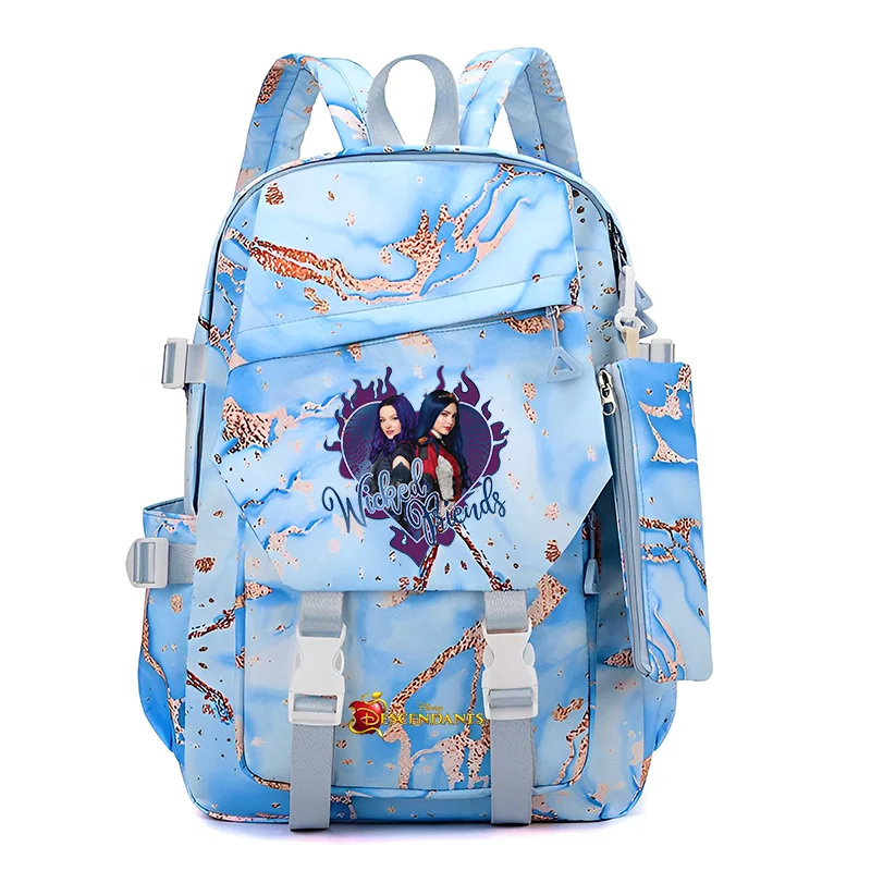 Disney Descendants Waterproof Backpack Boys Girls Bookbag Bag Teenager Knapsack Schoolbag Rucksack Mochila Pen Bags Sets