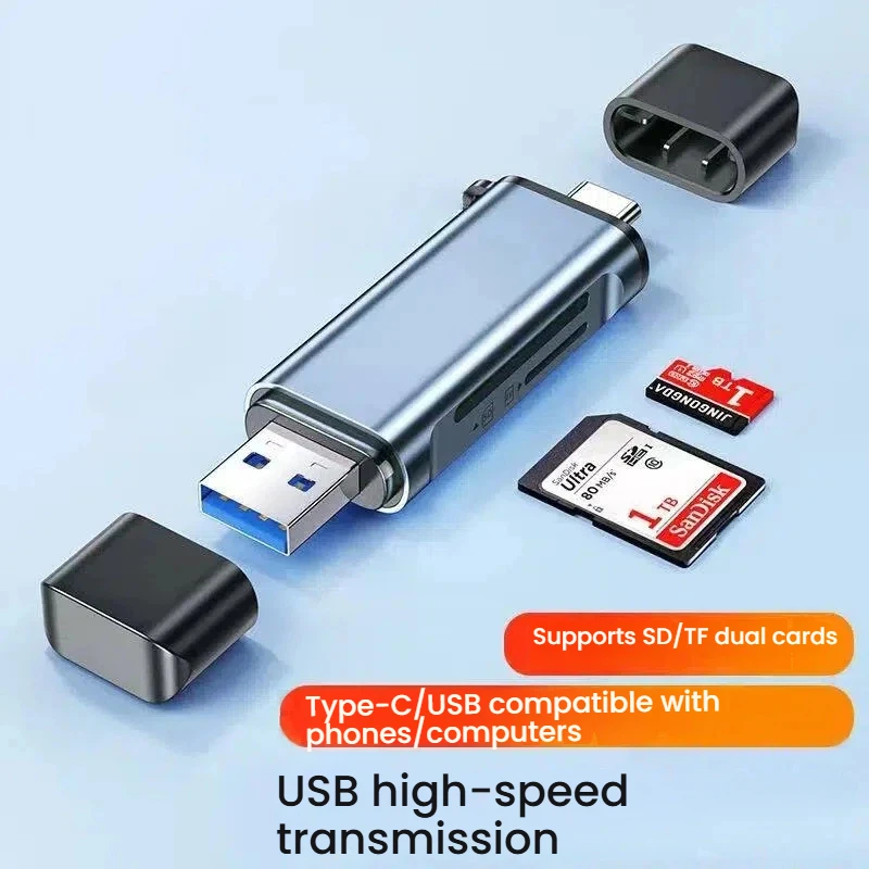 Lector de tarjetas USB/tipo-c lectura multiinterfaz cámara ccd grabadora SD/TF