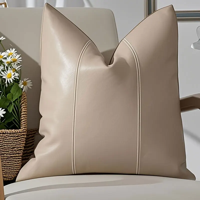 Presente de natal 1pc capas de almofada de couro falso grosso grande decorativo moderno fazenda casos quadrados para sofá cama