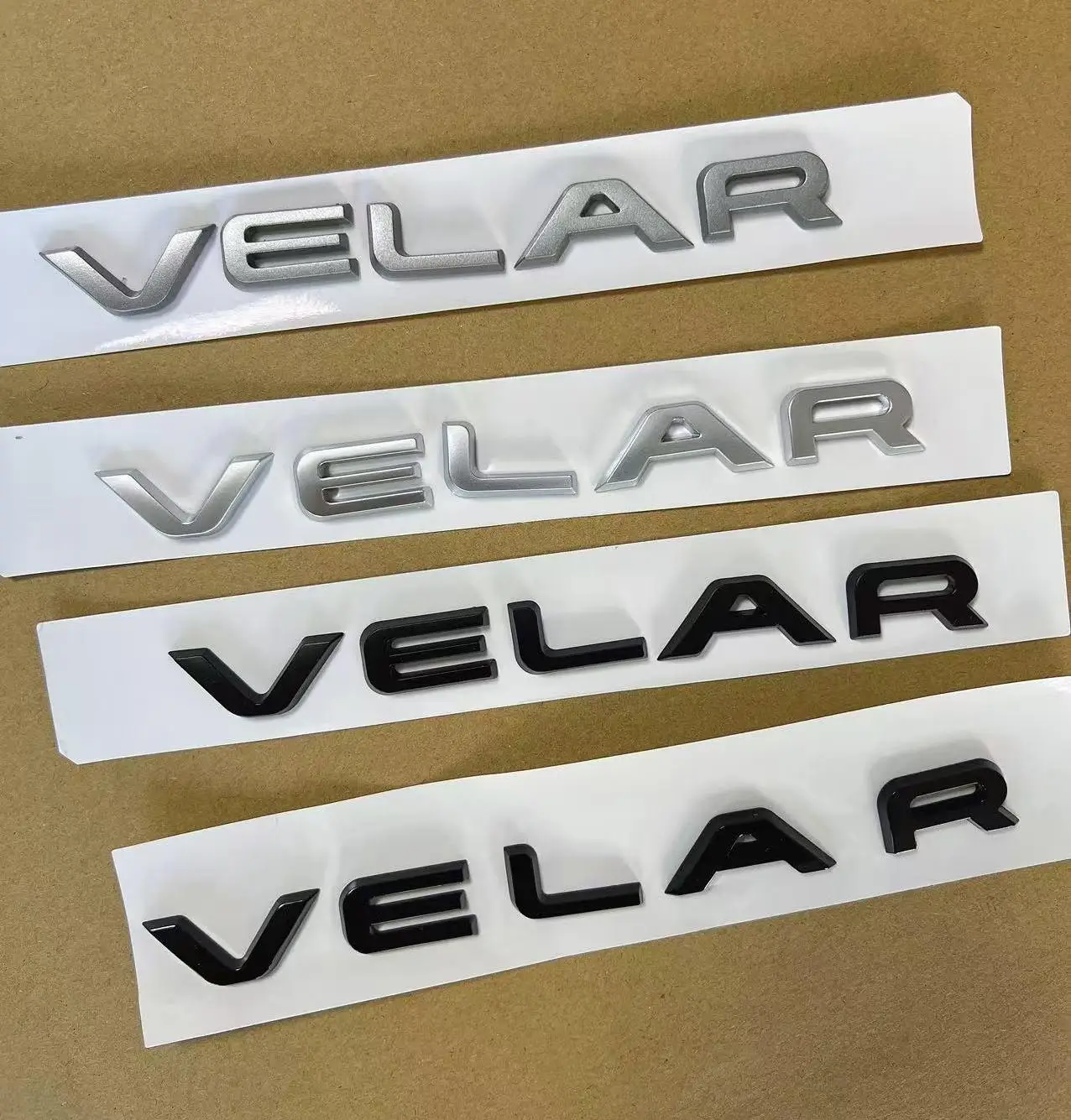 1X New Matt silver Glossy Black Gray VELAR Letter Boot Badges Emblem Car Sticker for RR LR car stickers