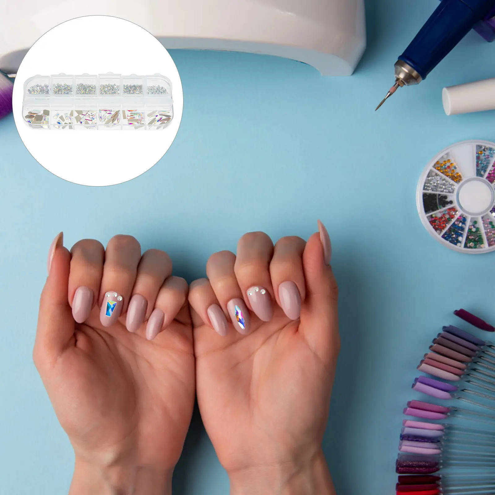 

1 Box DIY Nail Diamonds Set with Irregular Sparkly Gems for Manicure Art Decor, Nail Art Decorations and Craft Projects