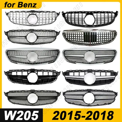 Para 2015-2018 W205 Clase C Mercedes Benz C180 C200 C220 C250 C260 C300 C350 C400 C450 C43 C63 AMG Rejilla de carreras de malla de parachoques