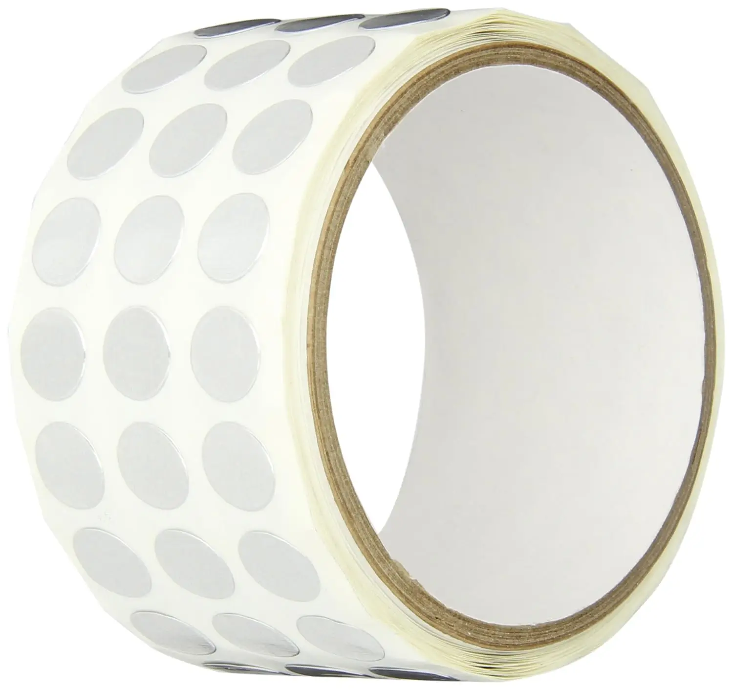 

1000-1/2-425C Shiny Silver Aluminum Foil Tape, 0.5" Diameter Circles (Pack of 1000)