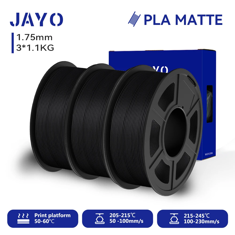 JAYO 3D Printer Filament PLA Matte 1.75MM Neatly Wound 3D Filament PLA 1.1KG Smooth Matte Finish 3D Printing Materials image 3