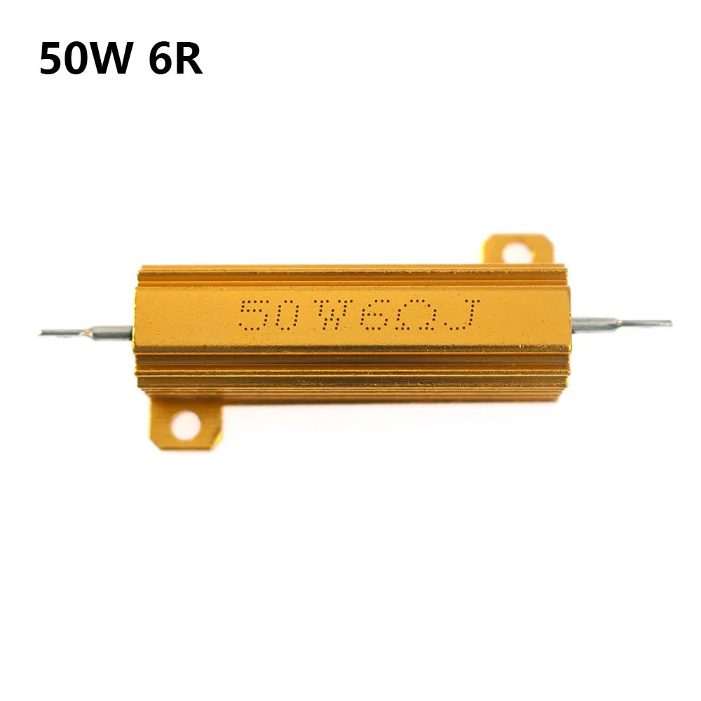 1Pcs 50W RX24 Aluminum Power Resistor Aluminum Shell 0.1-10ohm Wirewound Load Resistor Good Heat Dissipation High Insulation